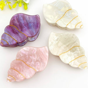 Seashell Claw Clip, Elegant Coastal-Inspired Hair Accessory - Abigail Fox Designs Nantucket
