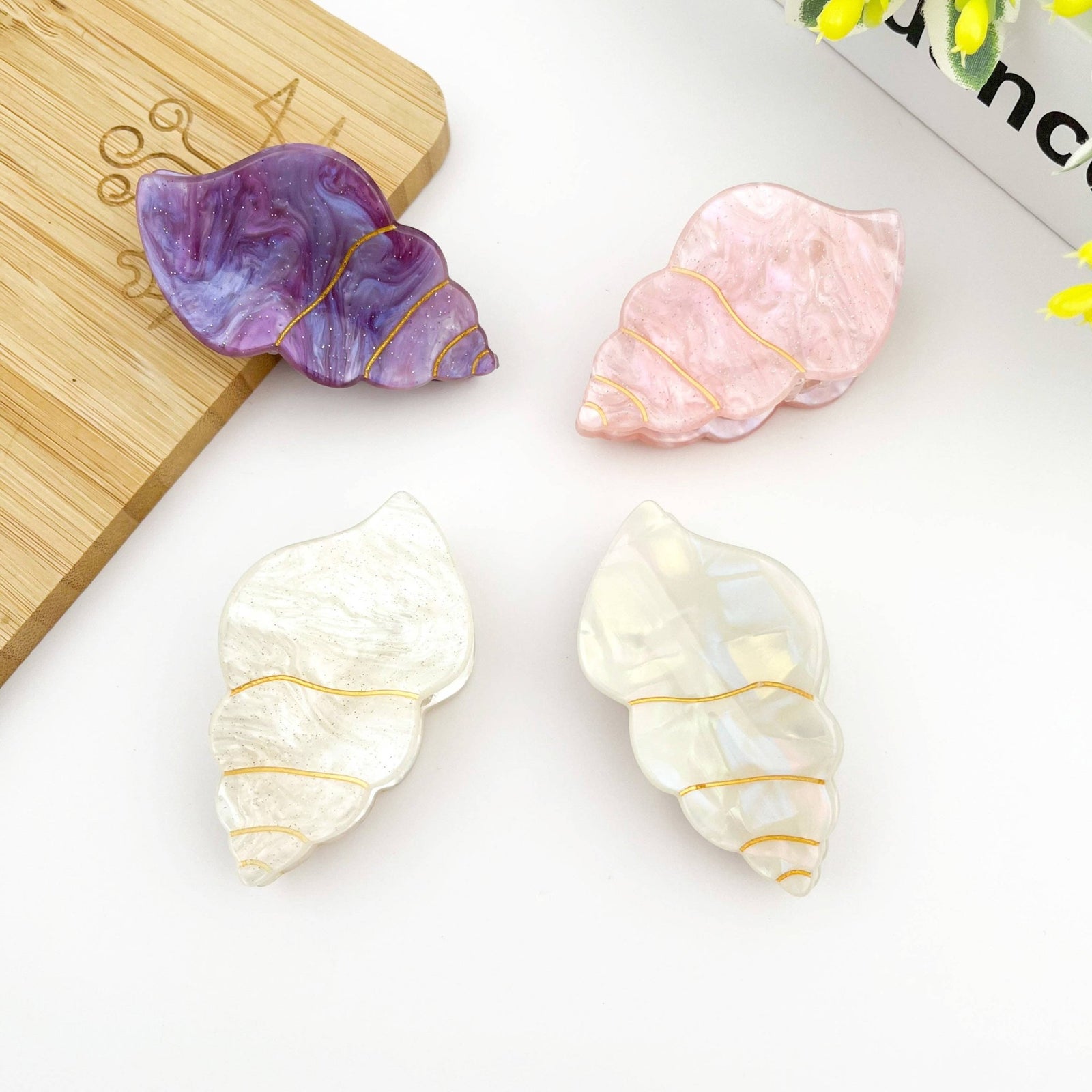 Seashell Claw Clip, Elegant Coastal-Inspired Hair Accessory - Abigail Fox Designs Nantucket