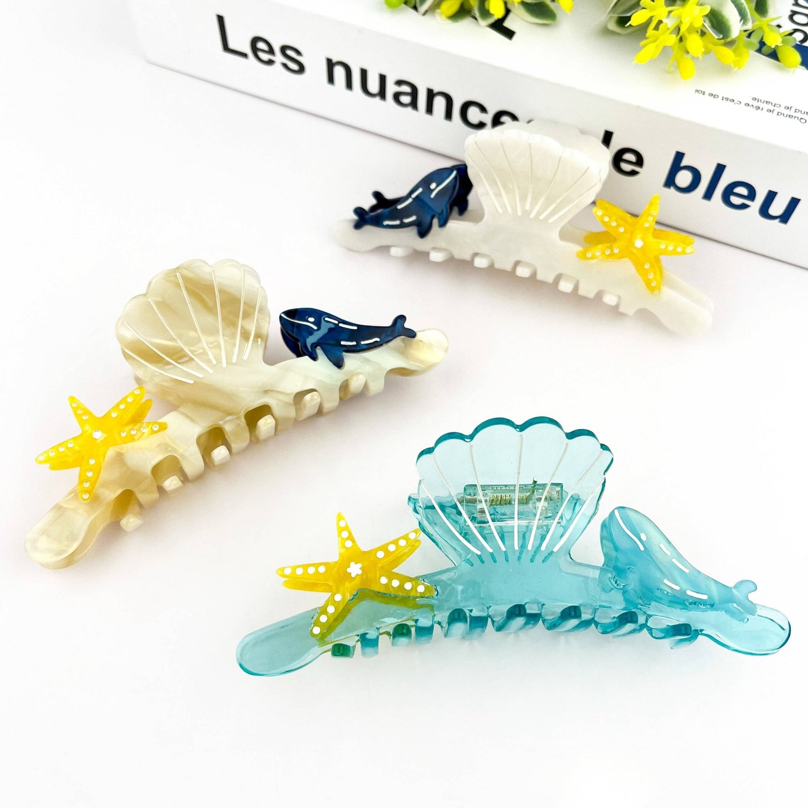 Shell Starfish Claw Clip, Marine Animal Series Hair Clip - Abigail Fox Designs Nantucket
