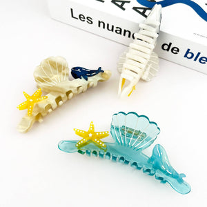 Shell Starfish Claw Clip, Marine Animal Series Hair Clip - Abigail Fox Designs Nantucket