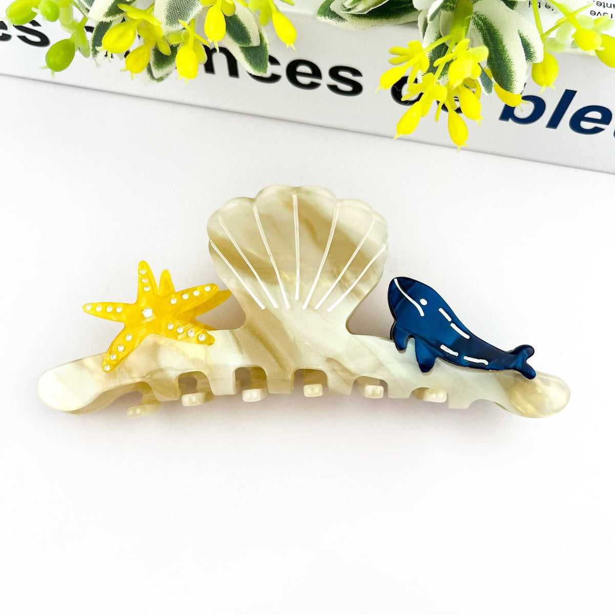 Shell Starfish Claw Clip, Marine Animal Series Hair Clip - Abigail Fox Designs Nantucket