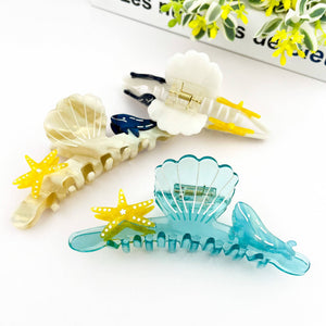 Shell Starfish Claw Clip, Marine Animal Series Hair Clip - Abigail Fox Designs Nantucket