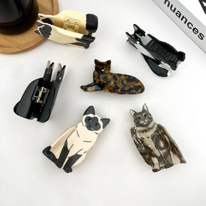 Sitting Cat Hair Claw Clip Collection, Animal Hair Clip - Abigail Fox Designs Nantucket