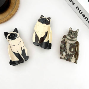 Sitting Cat Hair Claw Clip Collection, Animal Hair Clip - Abigail Fox Designs Nantucket