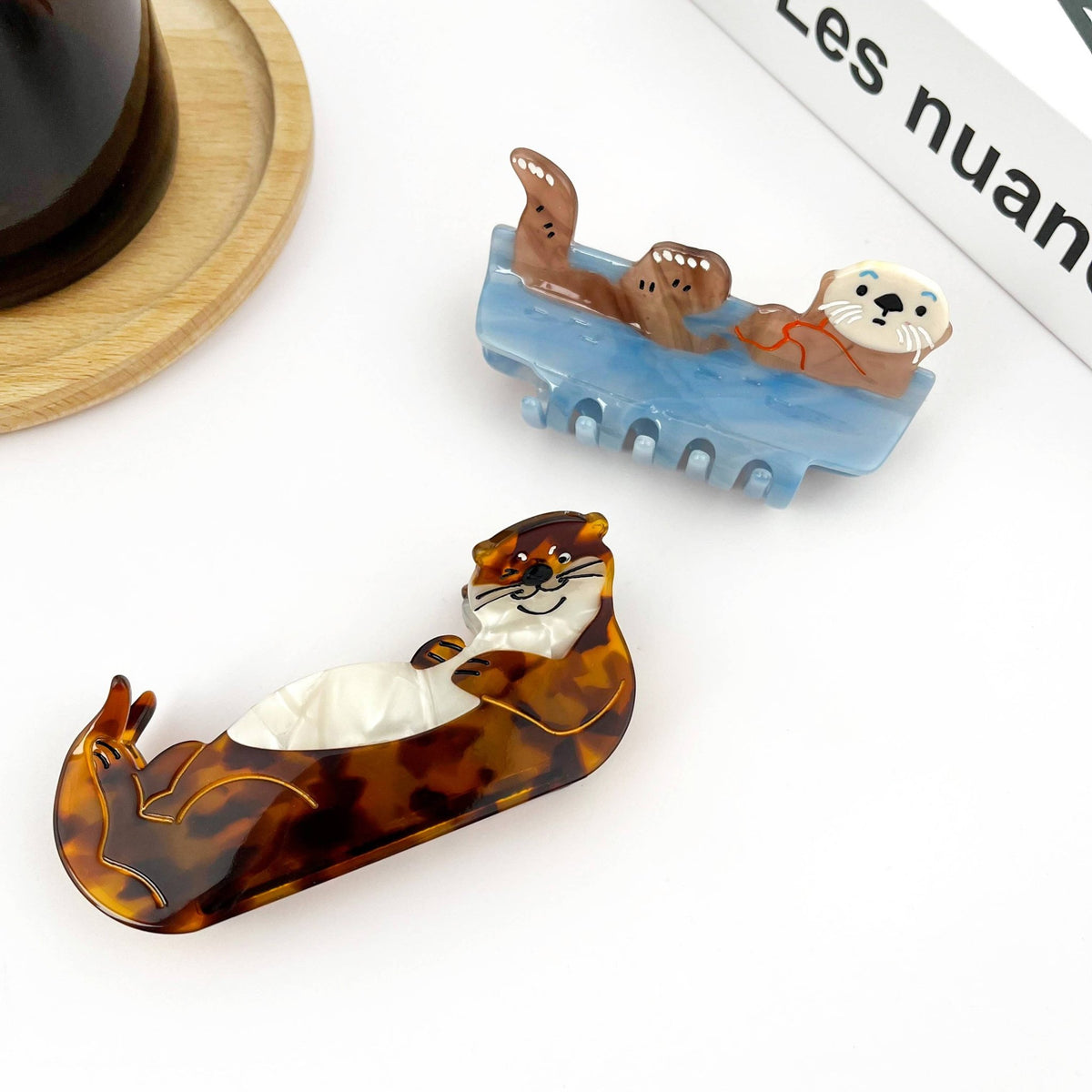 Sleeping Otter Claw Clip, Animal Hair Clip - Abigail Fox Designs Nantucket