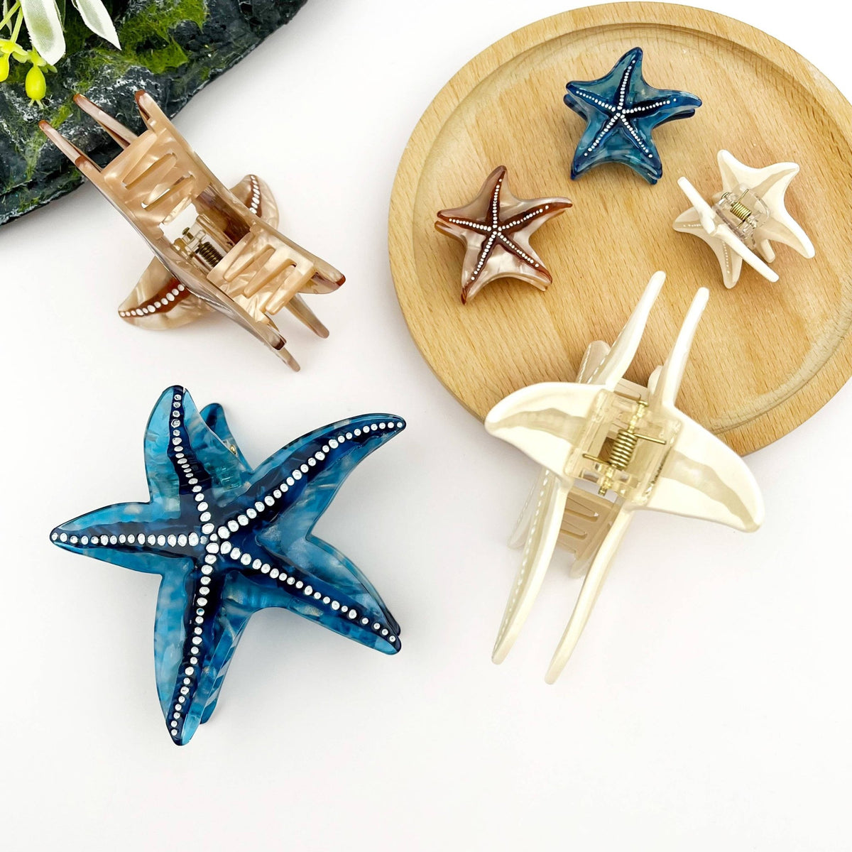 Starfish Hair Clip, Acetate Claw Clip - Abigail Fox Designs Nantucket