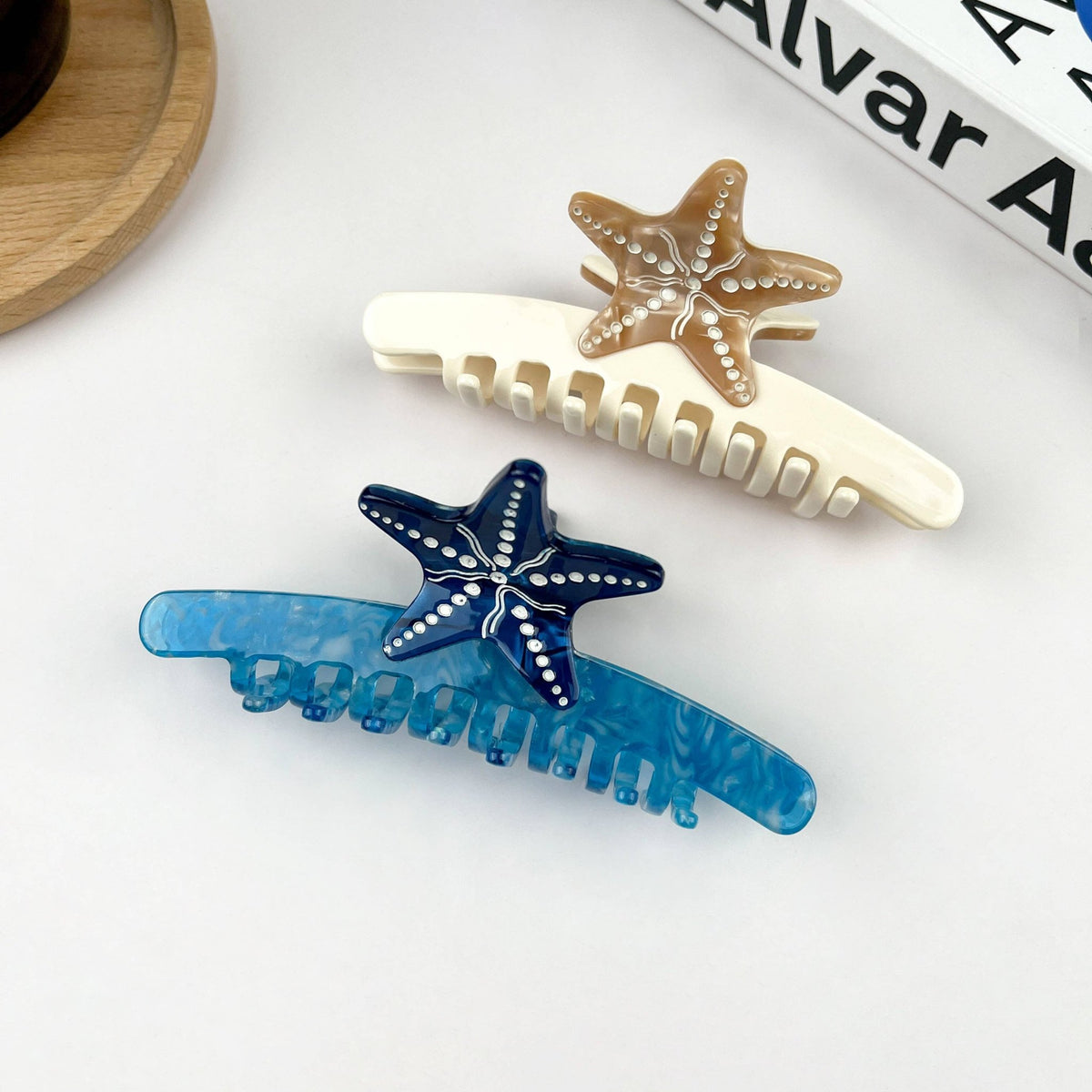 Starfish Hair Clip, Acetate Claw Clip - Abigail Fox Designs Nantucket