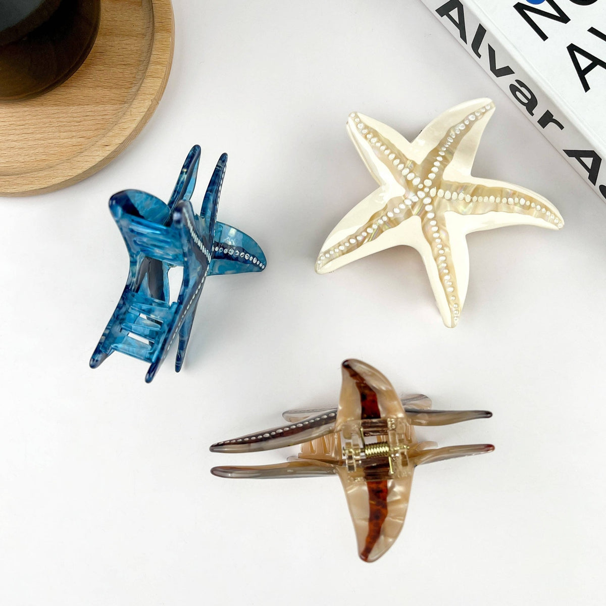 Starfish Hair Clip, Acetate Claw Clip - Abigail Fox Designs Nantucket