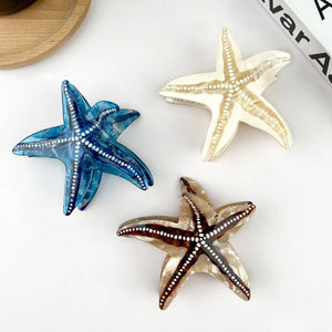 Starfish Hair Clip, Acetate Claw Clip - Abigail Fox Designs Nantucket