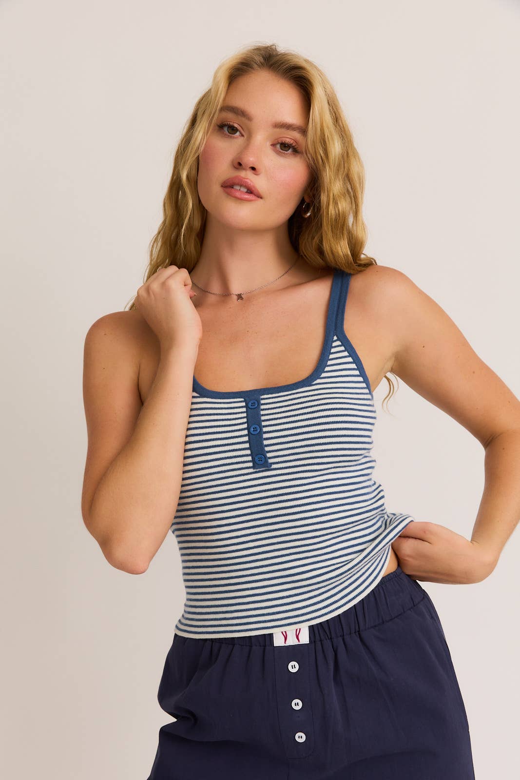 Striped Scoop Neck Sweater Tank - Abigail Fox Designs Nantucket