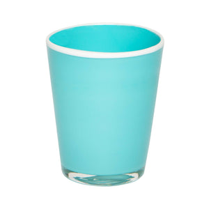 Summer Glass Turquoise & White Small 9oz - Set of 2: Turquoise/White / Small - Abigail Fox Designs