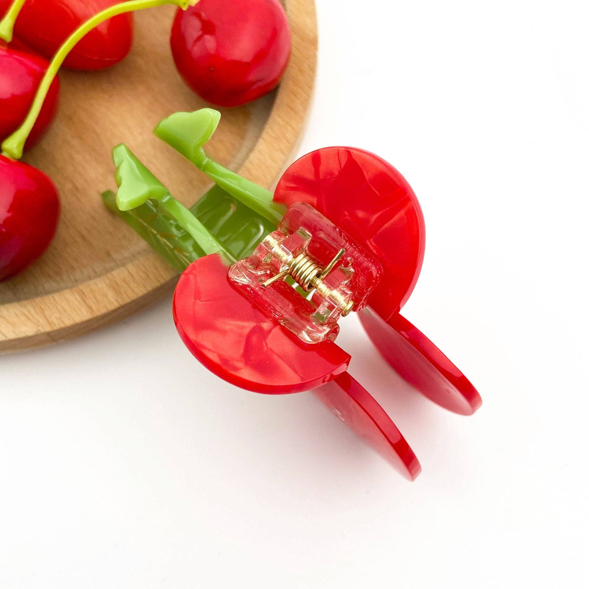 Sweet Red Cherry Claw Clip, Twin Cherries Hair Clip - Abigail Fox Designs Nantucket