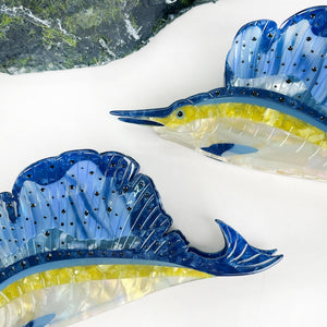 Swordfish Hair Clip,Marine Animal Claw Clip - Abigail Fox Designs Nantucket