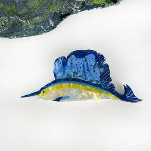 Swordfish Hair Clip,Marine Animal Claw Clip - Abigail Fox Designs Nantucket