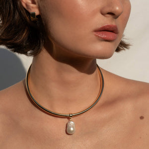 Talia Pearl Choker Necklace: 14k Gold Plated - Abigail Fox Designs