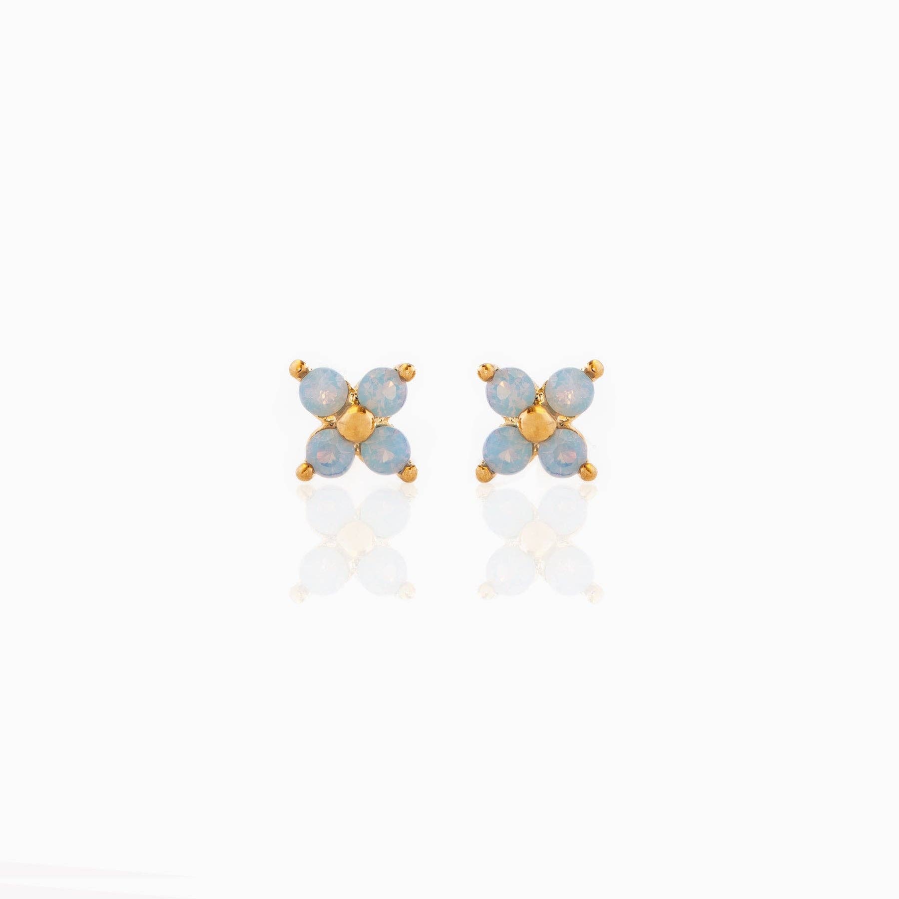 Teeny Tiny Blue Blossom Stud Earrings - Abigail Fox Designs
