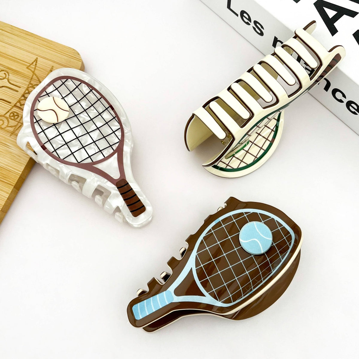 Tennis Racket Claw Clip, Sports Series Hair Clip - Abigail Fox Designs Nantucket
