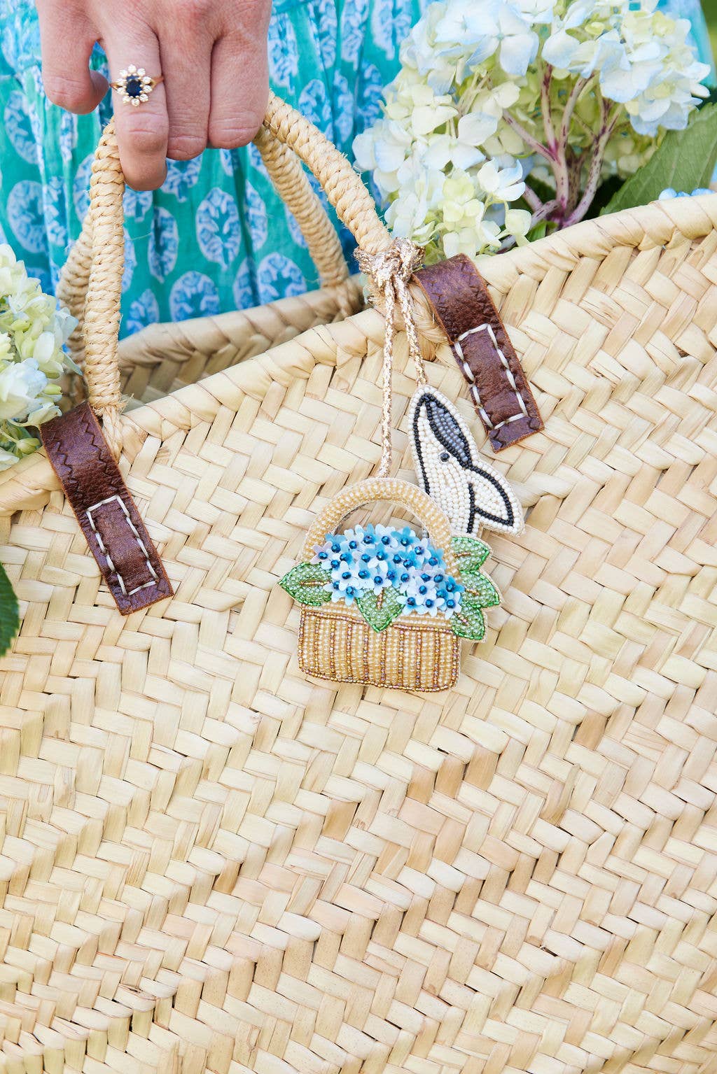 The Hydrangea Basket Bag Charm - Abigail Fox Designs Nantucket