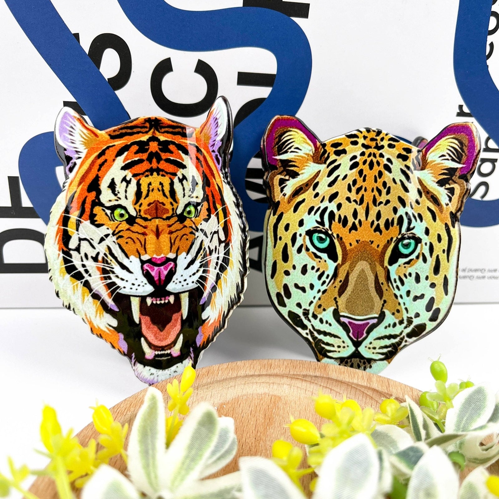 Tiger Head Hair Claw Clip, Cheetah Head Hair Clip - Abigail Fox Designs Nantucket