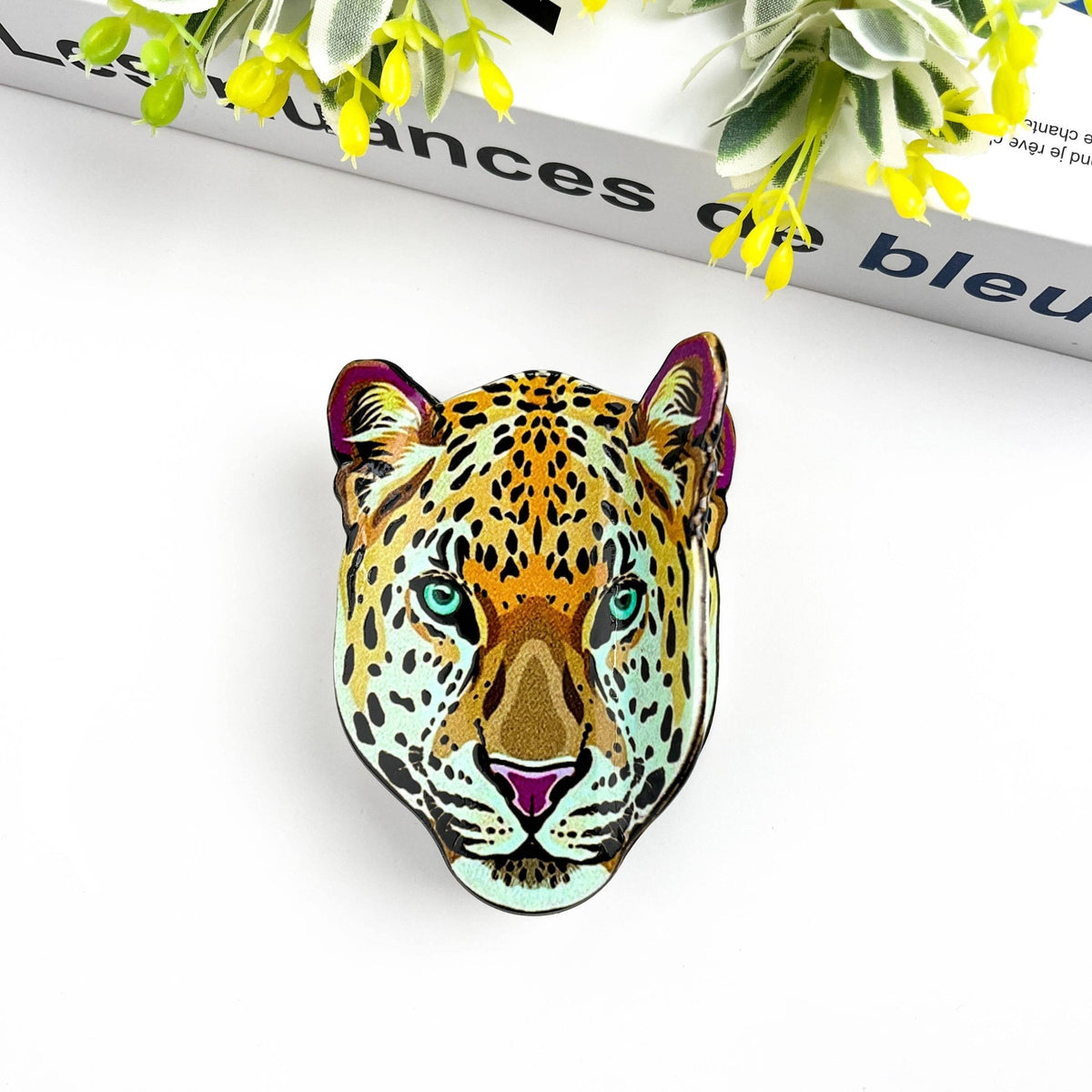Tiger Head Hair Claw Clip, Cheetah Head Hair Clip - Abigail Fox Designs Nantucket