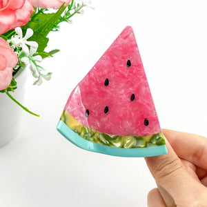 Triangular Watermelon Claw Clip, Acetate Fruit Hair Clip - Abigail Fox Designs Nantucket