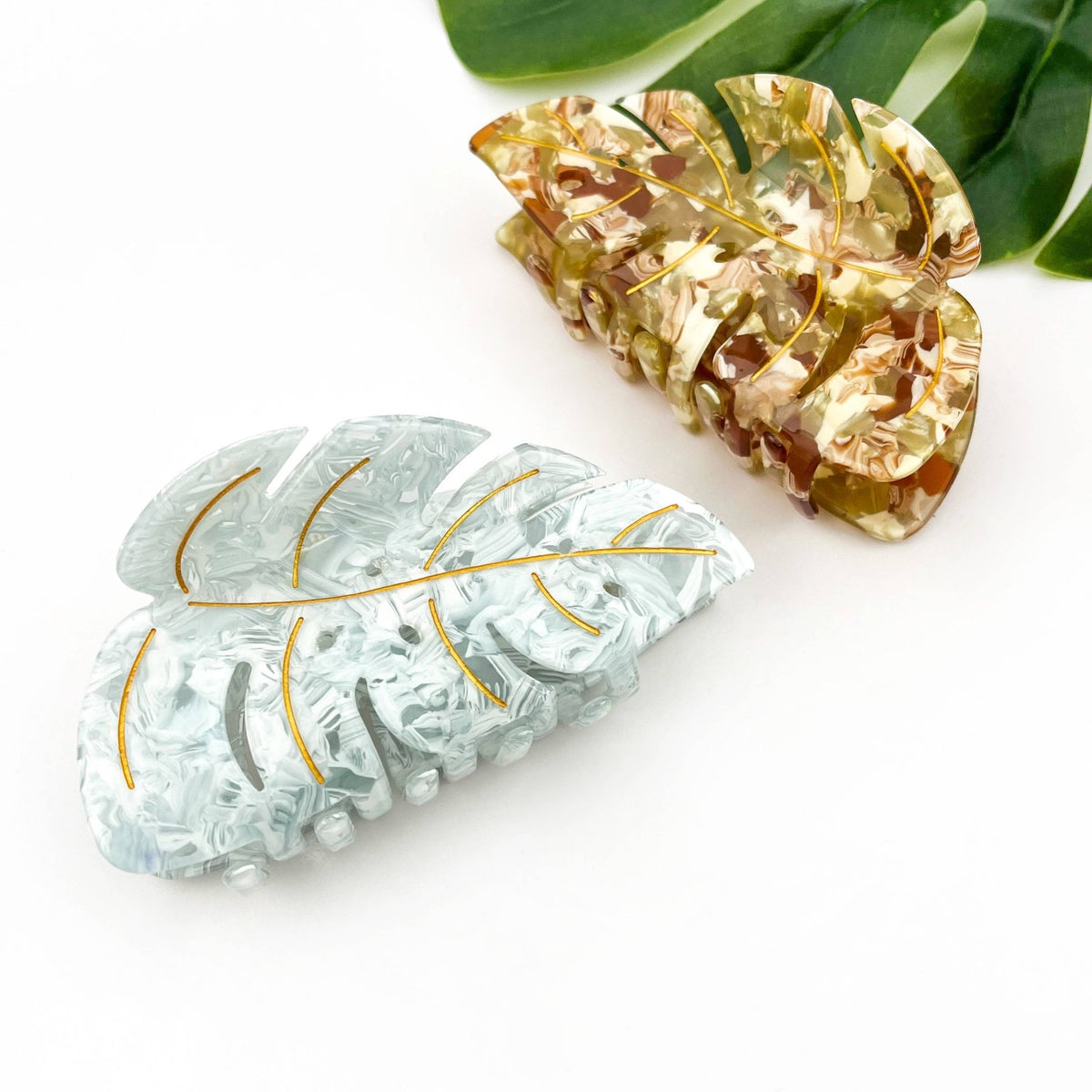 Tropical Monstera Leaf Hair Claw Clip - Abigail Fox Designs Nantucket