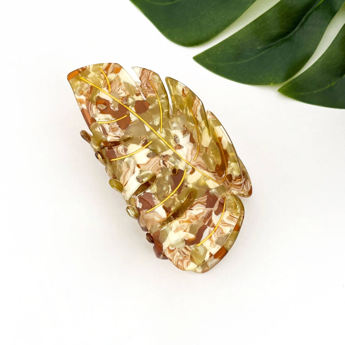 Tropical Monstera Leaf Hair Claw Clip - Abigail Fox Designs Nantucket