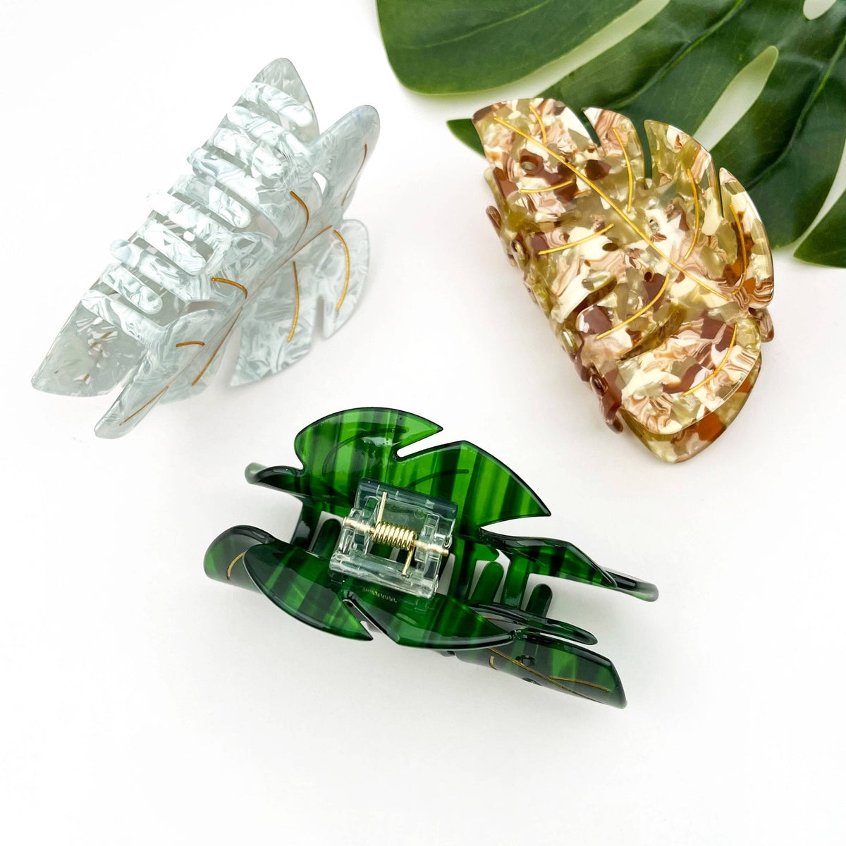 Tropical Monstera Leaf Hair Claw Clip - Abigail Fox Designs Nantucket