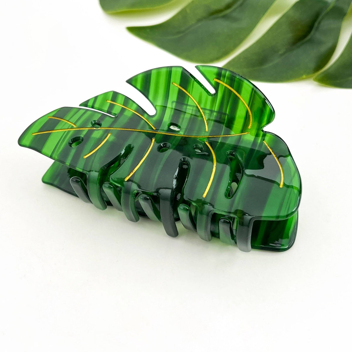 Tropical Monstera Leaf Hair Claw Clip - Abigail Fox Designs Nantucket