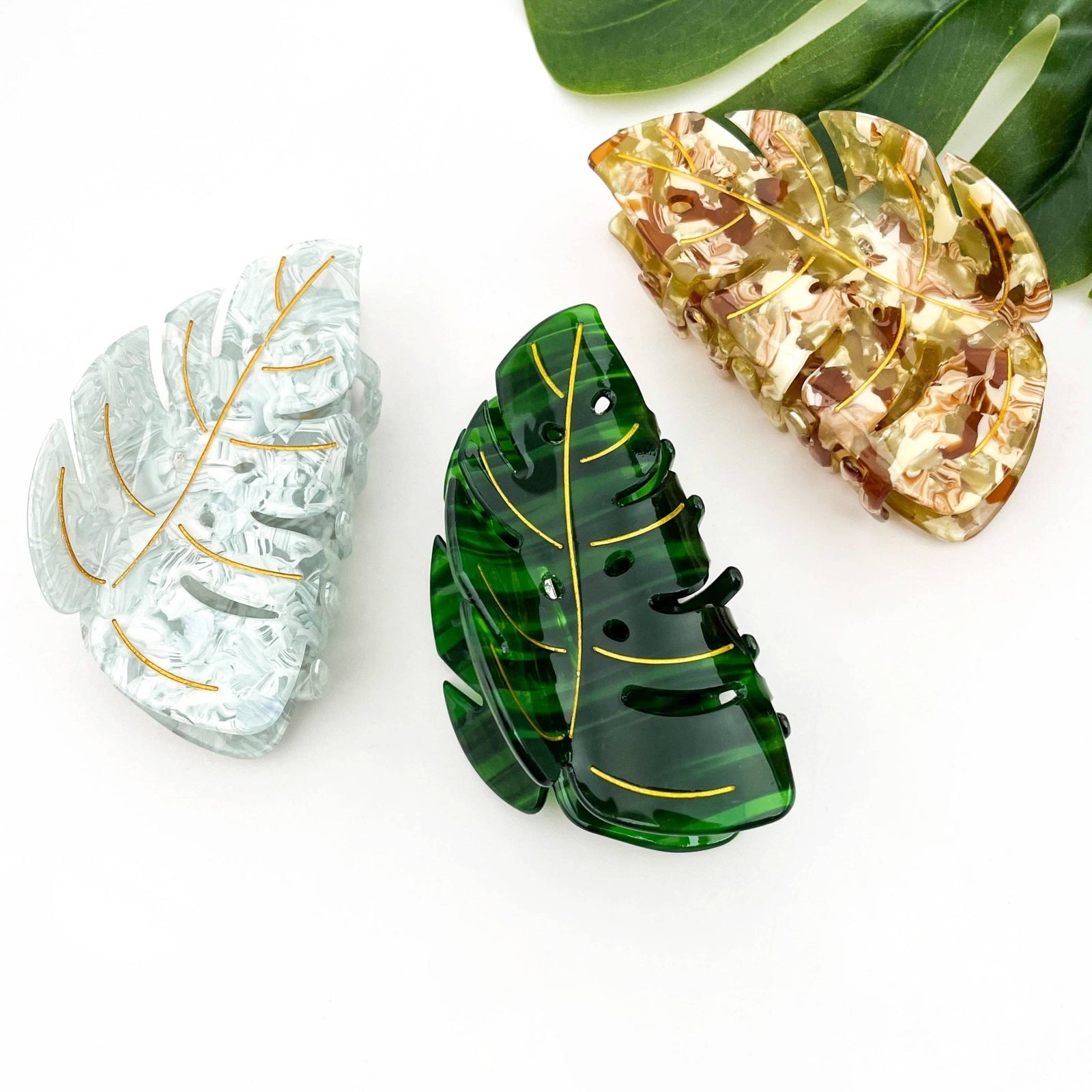 Tropical Monstera Leaf Hair Claw Clip - Abigail Fox Designs Nantucket