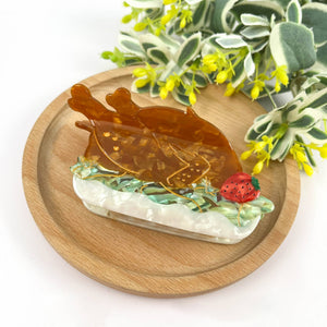 Turkey Roast Chicken Hair Clip,Thanksgiving Gift Claw Clip - Abigail Fox Designs Nantucket