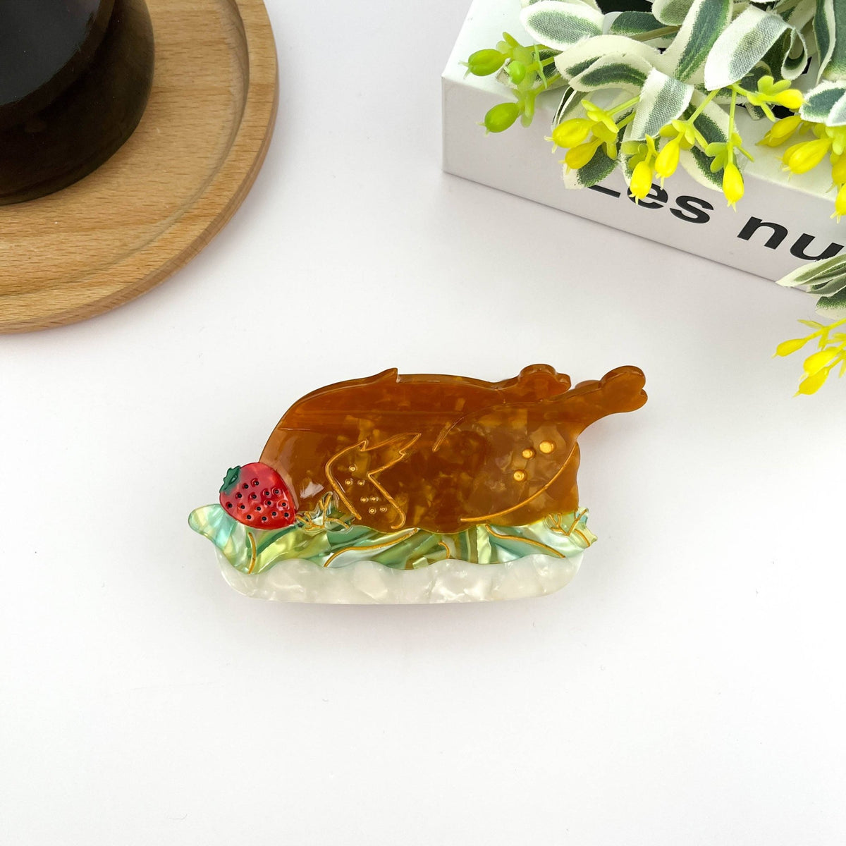 Turkey Roast Chicken Hair Clip,Thanksgiving Gift Claw Clip - Abigail Fox Designs Nantucket