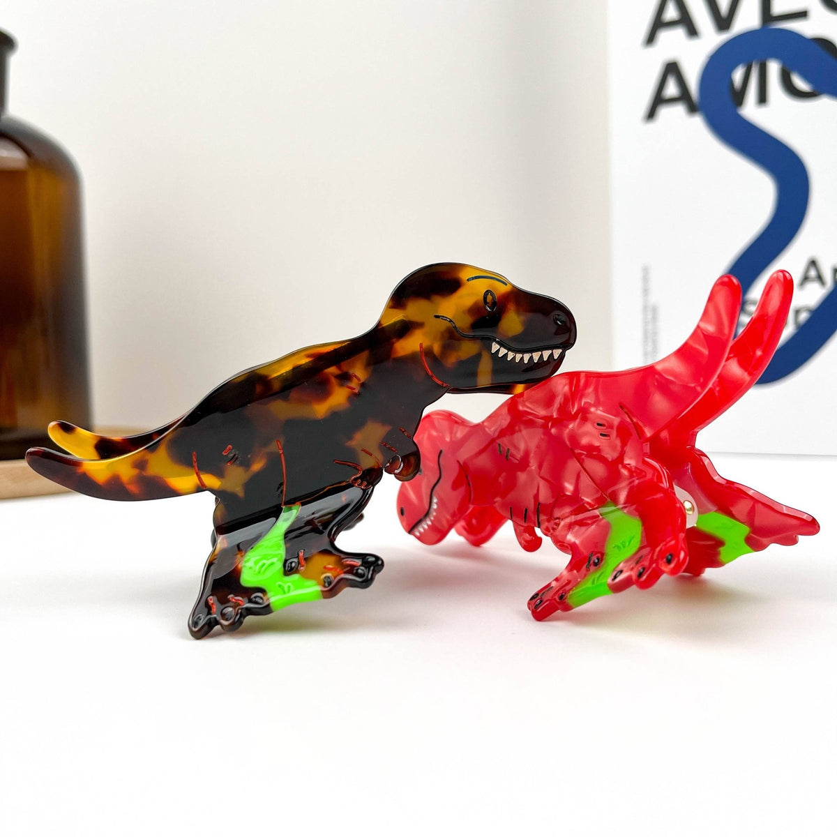 Tyrannosaurus Hair Clip, Acetate Animal Claw Clip - Abigail Fox Designs Nantucket