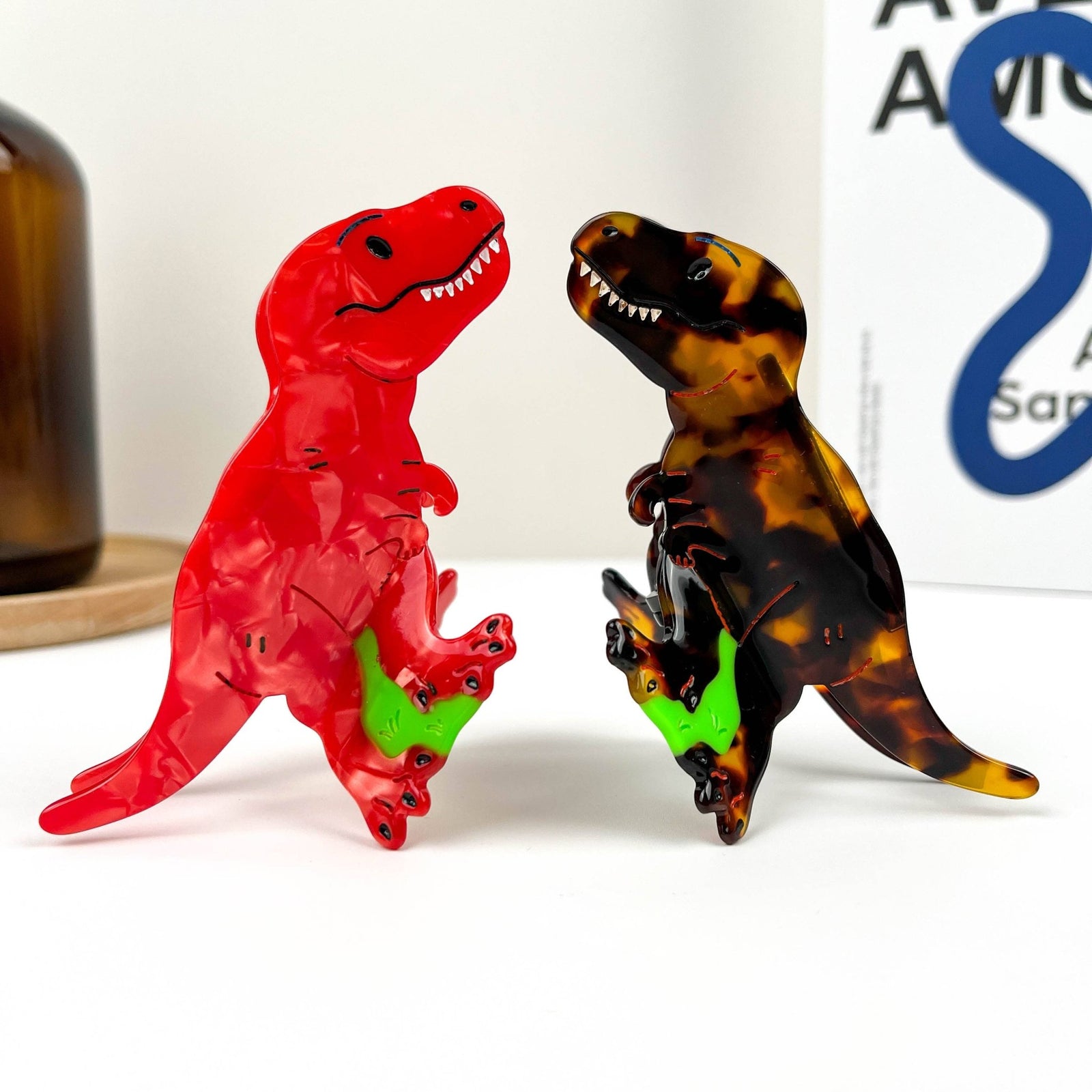 Tyrannosaurus Hair Clip, Acetate Animal Claw Clip - Abigail Fox Designs Nantucket