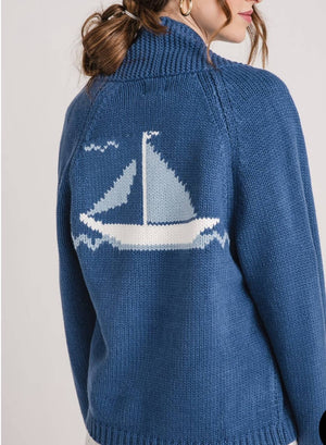 Varsity Chunky Sailboat Cardigan - Abigail Fox Designs Nantucket