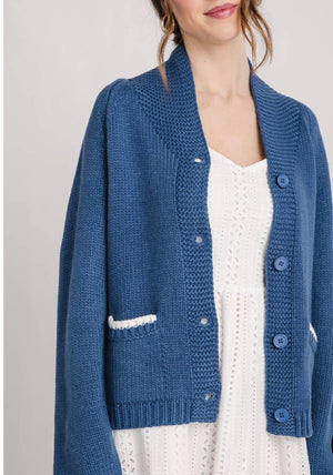 Varsity Chunky Sailboat Cardigan - Abigail Fox Designs Nantucket