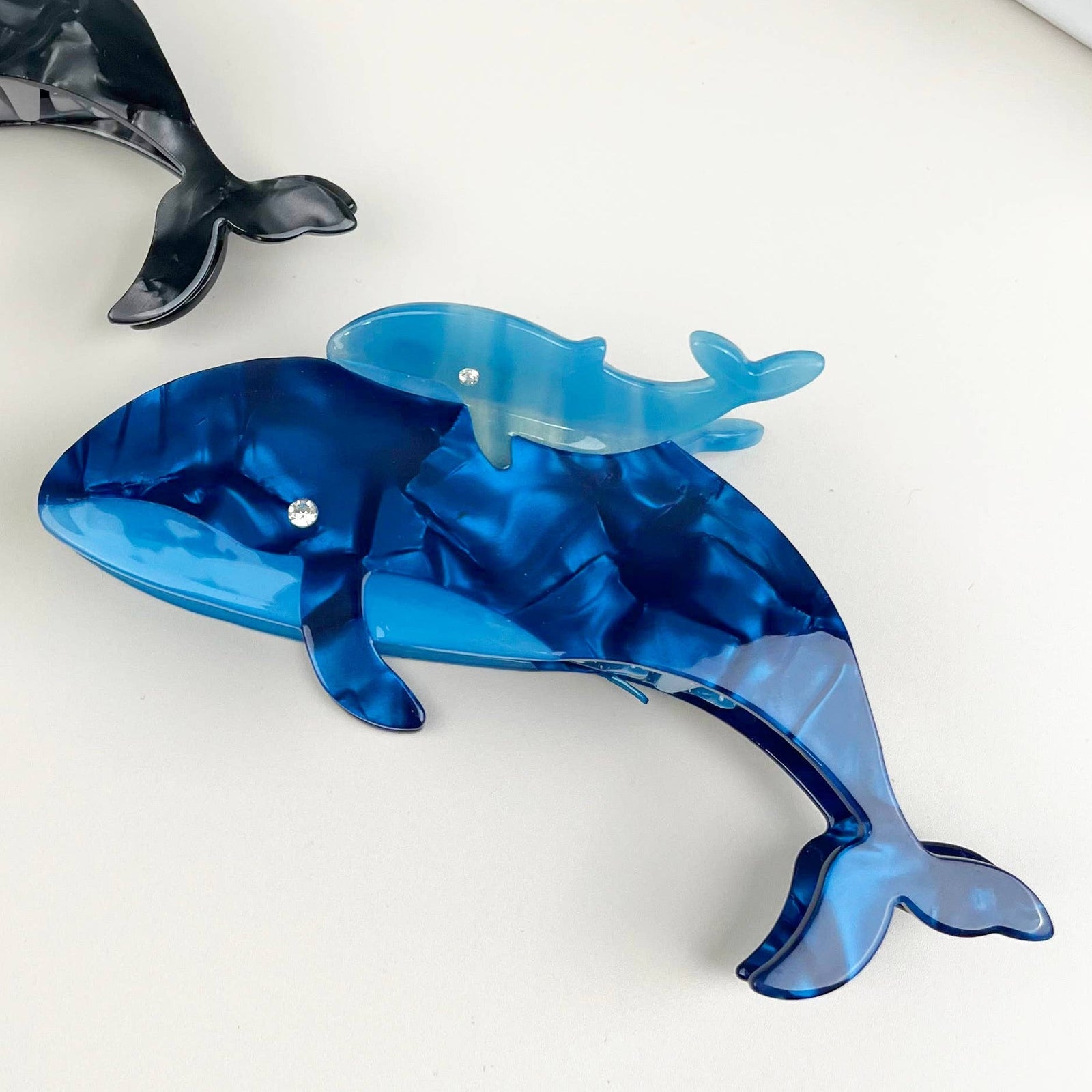 Whale and Baby Hair Clip - Abigail Fox Designs Nantucket