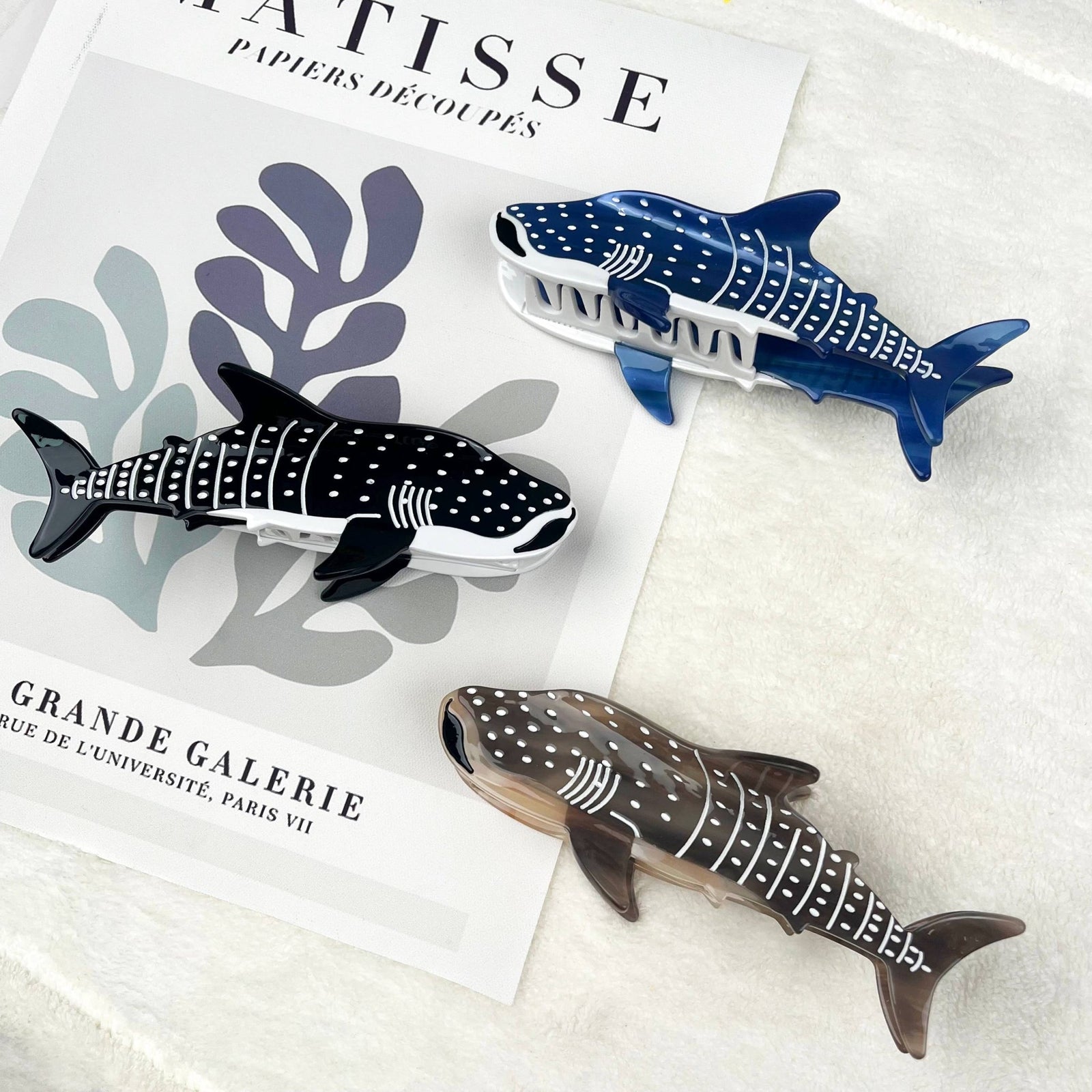 Whale hair clips Shark claw clip animal series - Abigail Fox Designs Nantucket