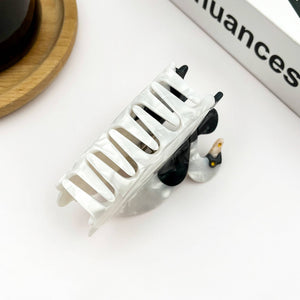 White Swan Acetate Hair Claw with Black Bow - Abigail Fox Designs Nantucket