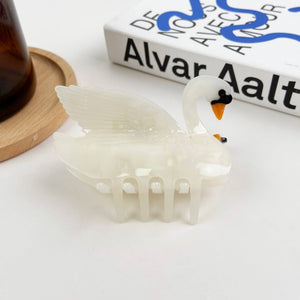 White Swan Hair Clip Acetate Claw Clips - Abigail Fox Designs Nantucket