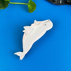 White Whale Claw Clip,Ocean Series Hair Clip - Abigail Fox Designs Nantucket