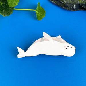 White Whale Claw Clip,Ocean Series Hair Clip - Abigail Fox Designs Nantucket