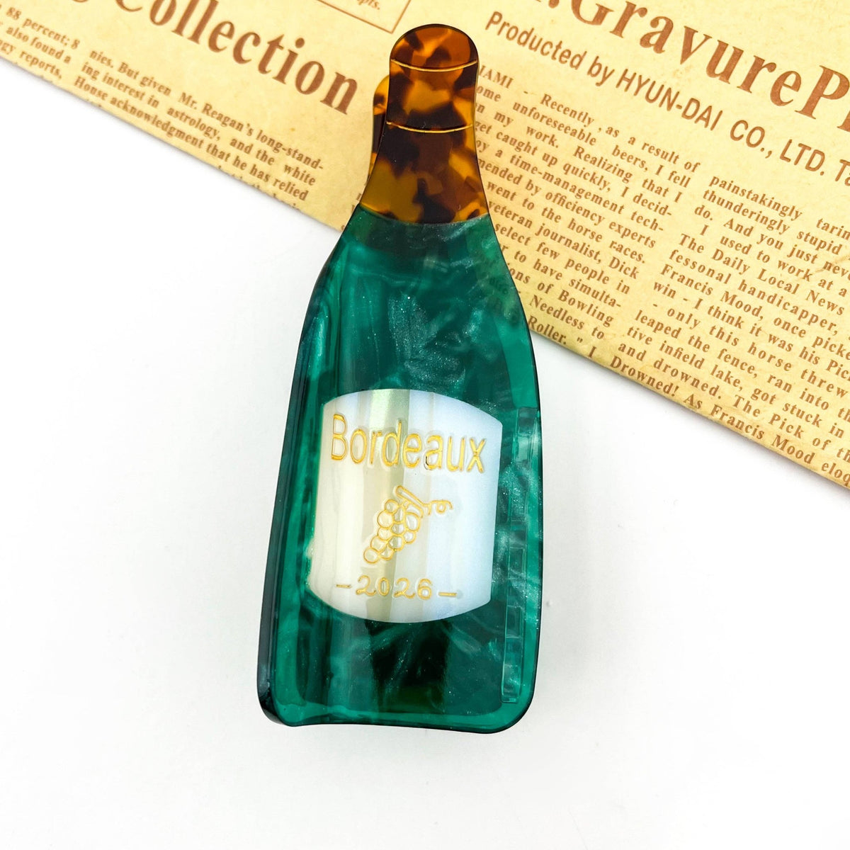 Wine Bottle-Shaped Hair Claw Clip - Abigail Fox Designs Nantucket