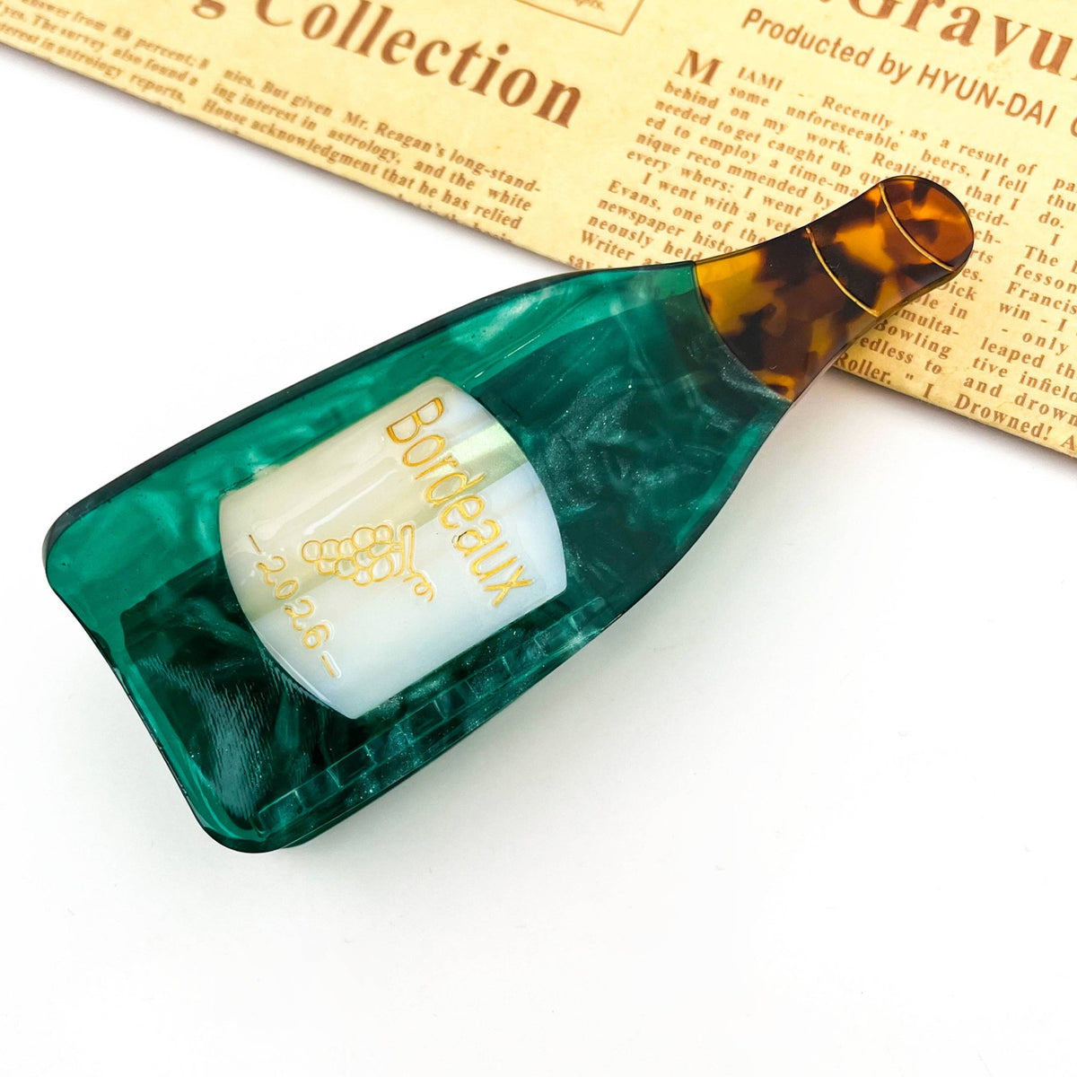Wine Bottle-Shaped Hair Claw Clip - Abigail Fox Designs Nantucket