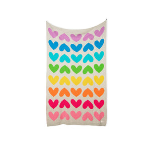 100% Cotton Rainbow Heart Blanket Set - Abigail Fox Designs
