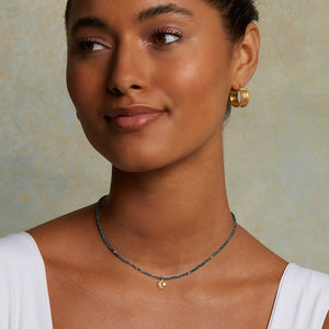 14" London blue quartz celestial choker - Abigail Fox Designs