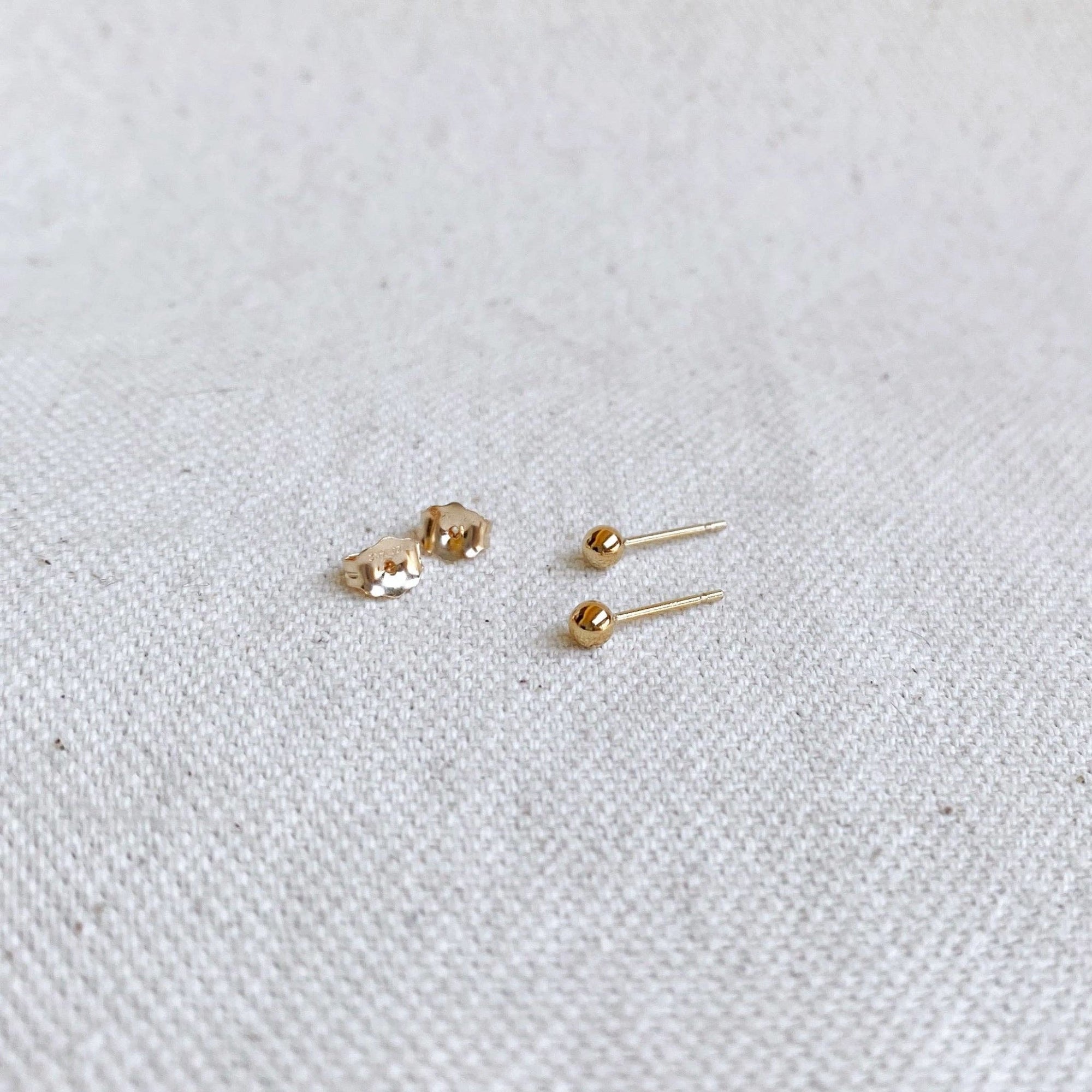 14k Gold Filled 3.0mm Ball Stud Earring - Abigail Fox Designs