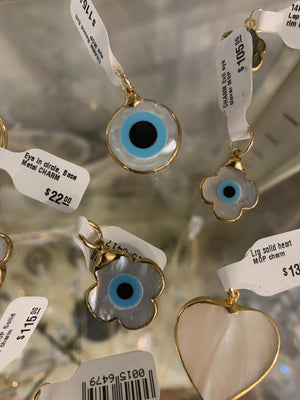 14ky Assorted Charms, Heart & Evil Eye - Abigail Fox Designs