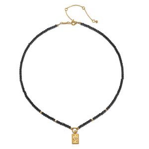 16" Black spinel celestial pendant necklace - Abigail Fox Designs