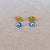 18k GF Tiny Aqua Evil Eye Stud Earrings - Abigail Fox Designs